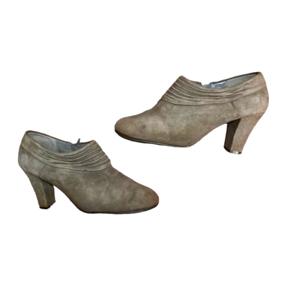 Aerosoles Gray Zip Heeled Ankle Booties "Starring Role" Size 8M
